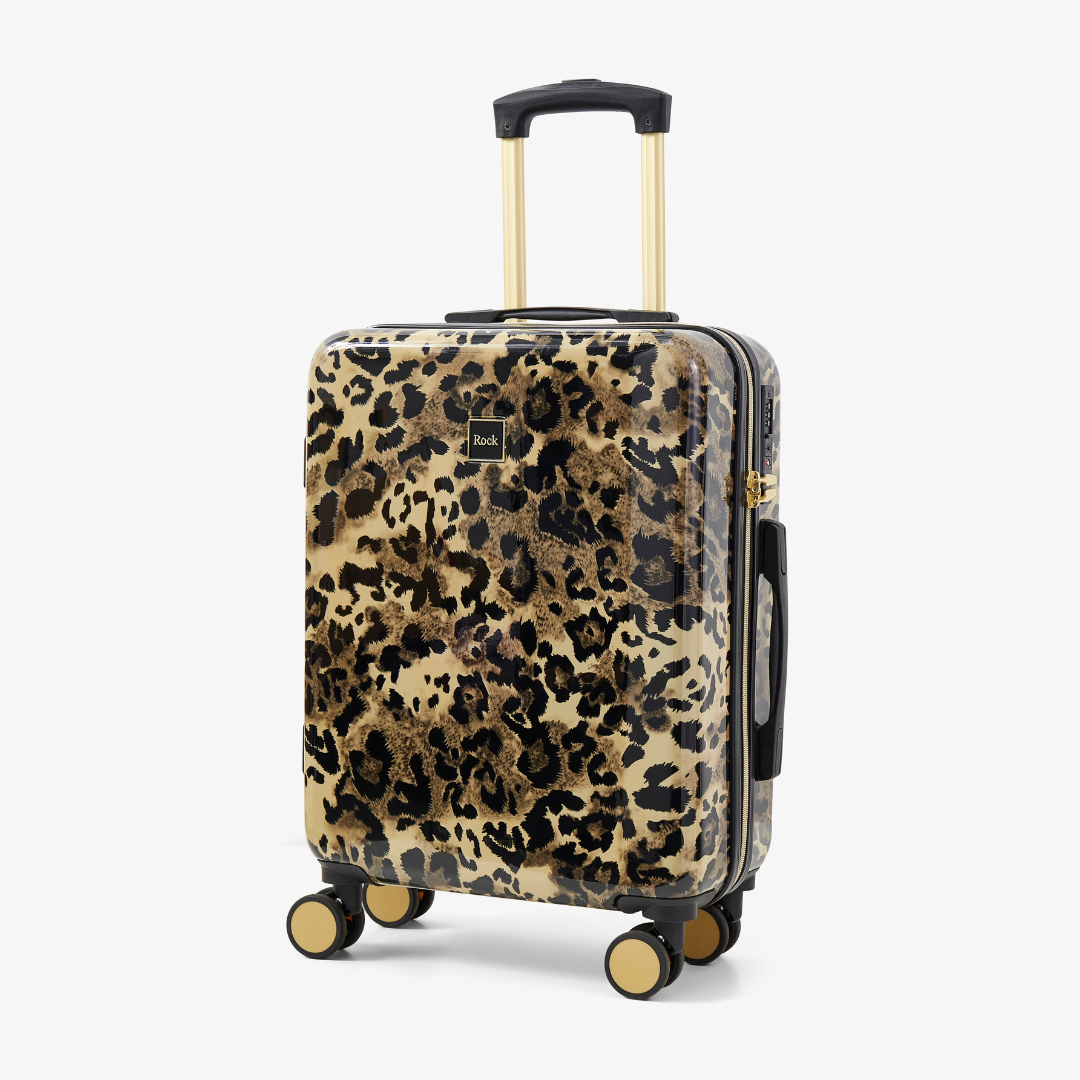 Savannah Small Suitcase in Gold Leopard