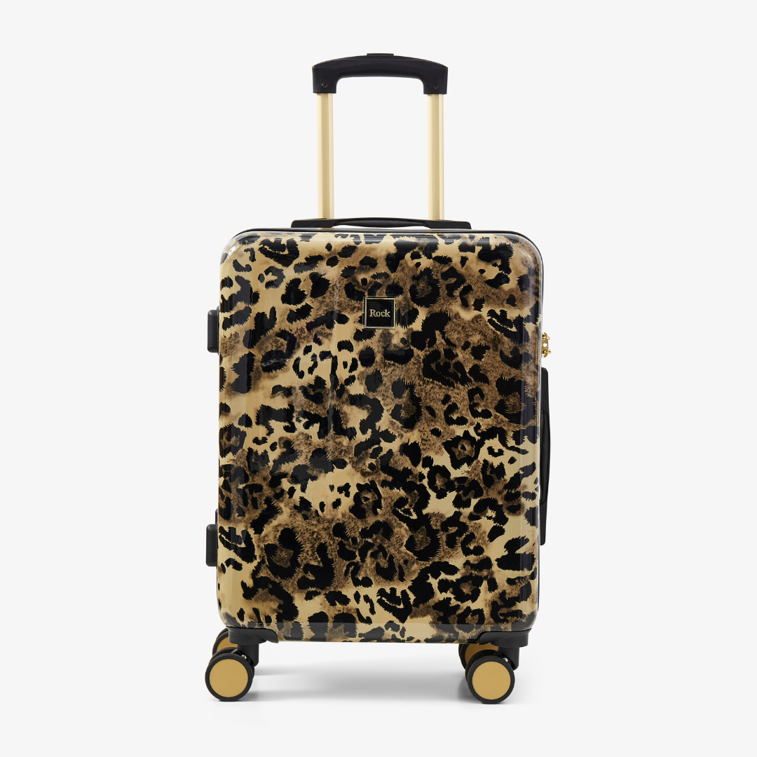 Savannah Small Suitcase in Gold Leopard