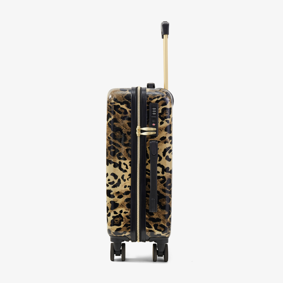 Savannah Small Suitcase in Gold Leopard