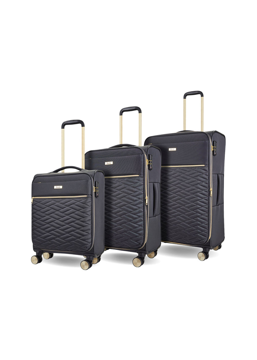 Santiago Set of 3 Suitcases Purple Rock Luggage