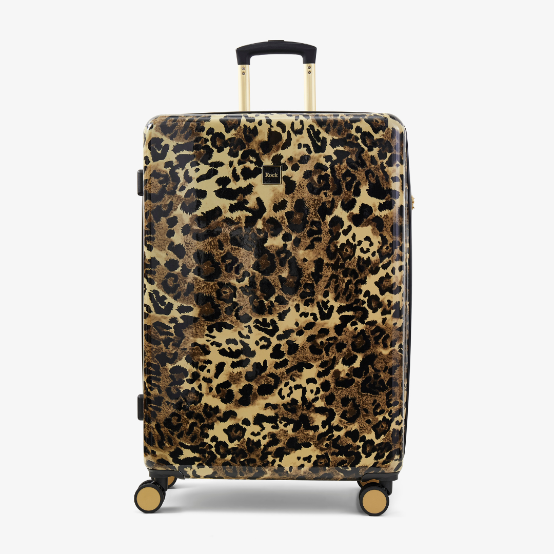 Savannah Large Suitcase in Gold Leopard