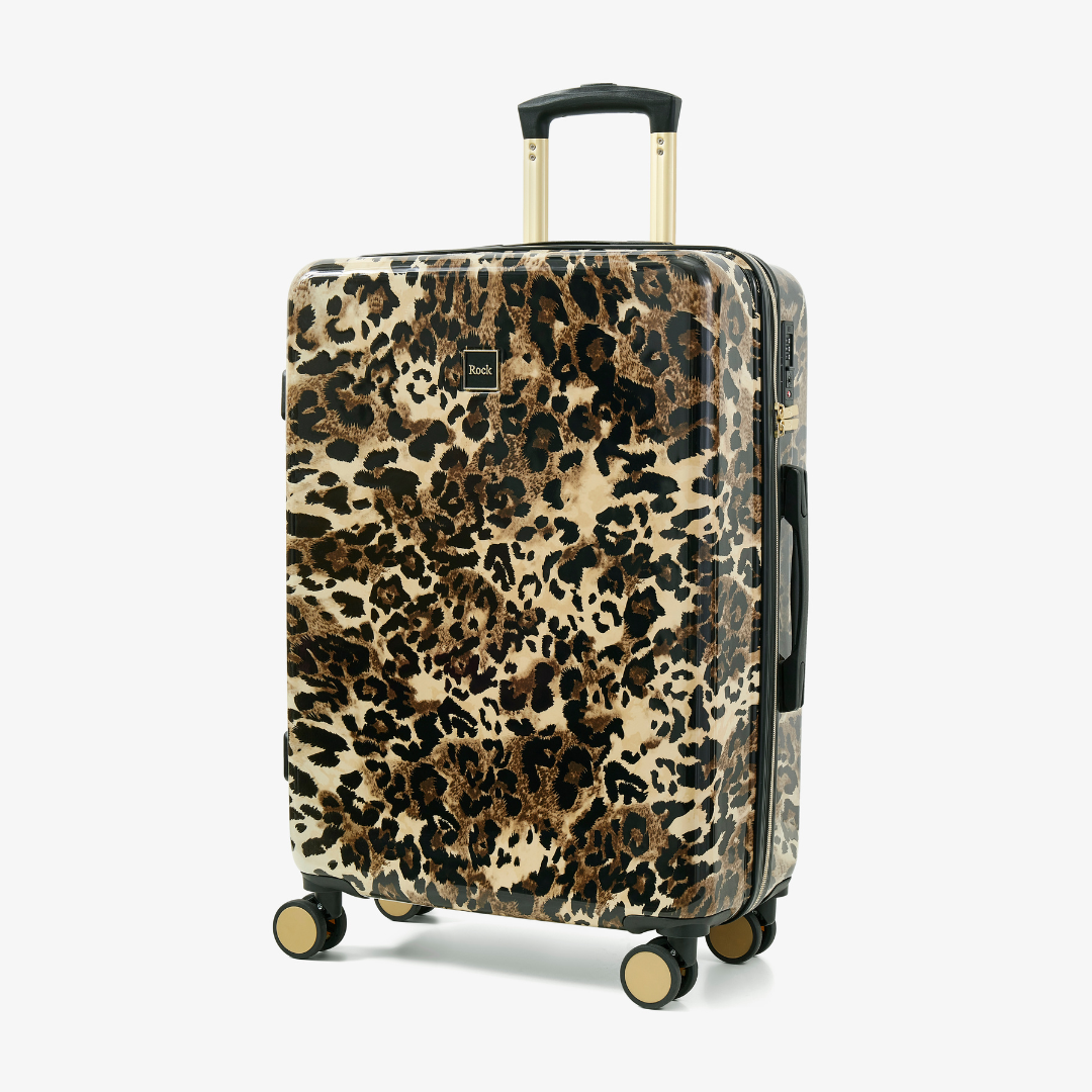 Savannah Medium Suitcase in Gold Leopard