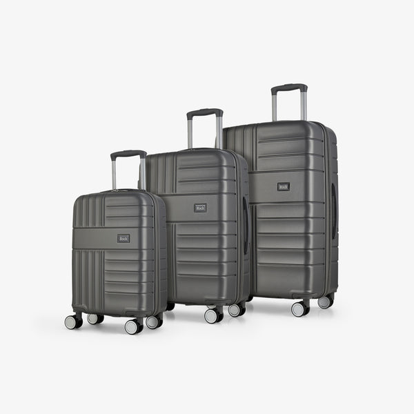 Aspen Set of 3 Suitcases in Charcoal