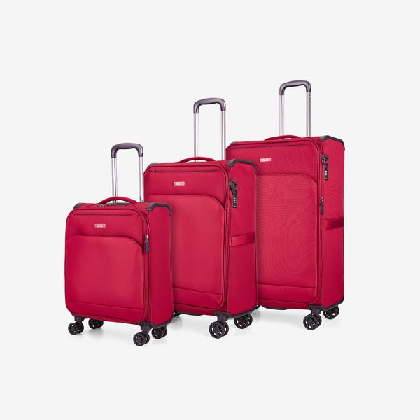 Georgia Set of 3 Suitcases in Burgundy
