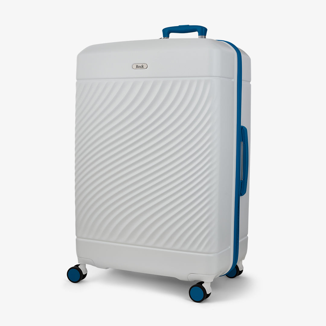 Love Island Set of 3 Suitcases in White + Blue