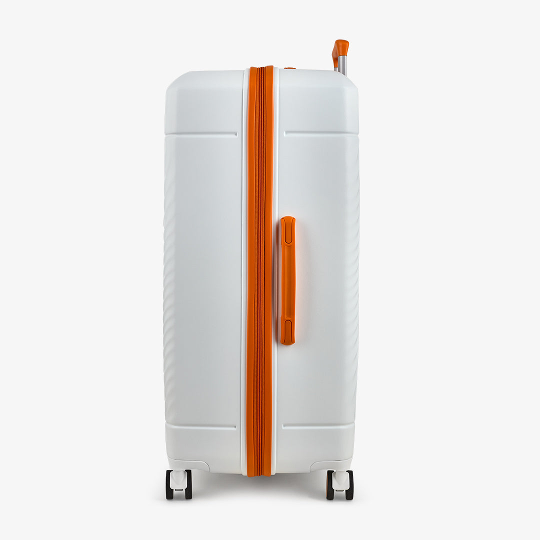 Love Island Large Suitcase in White + Orange