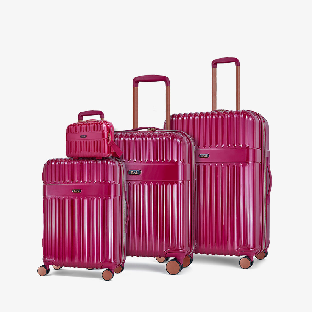 Selene Set of 4 Suitcases in Magenta Pink