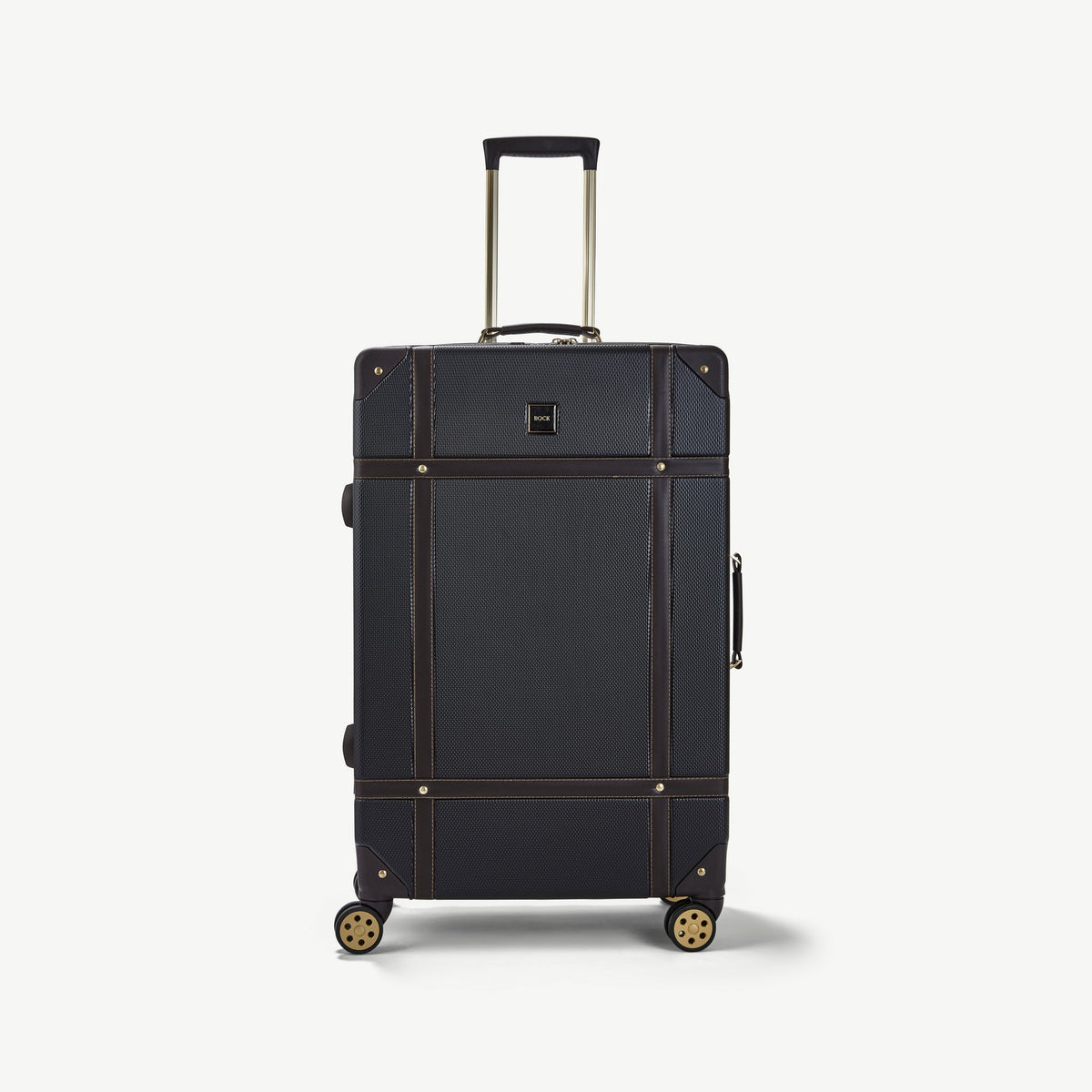 Vintage Large Suitcase Black Rock Luggage