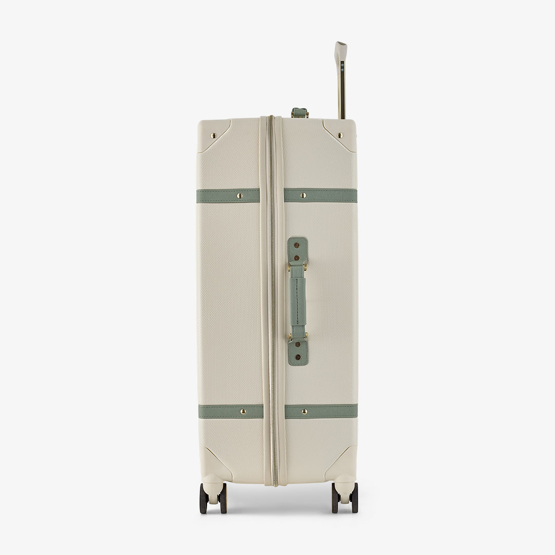 Vintage Large Suitcase in Cream + Sage