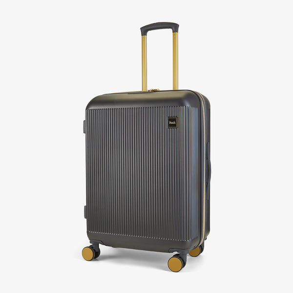 Aria Medium Suitcase in Charcoal + Gold