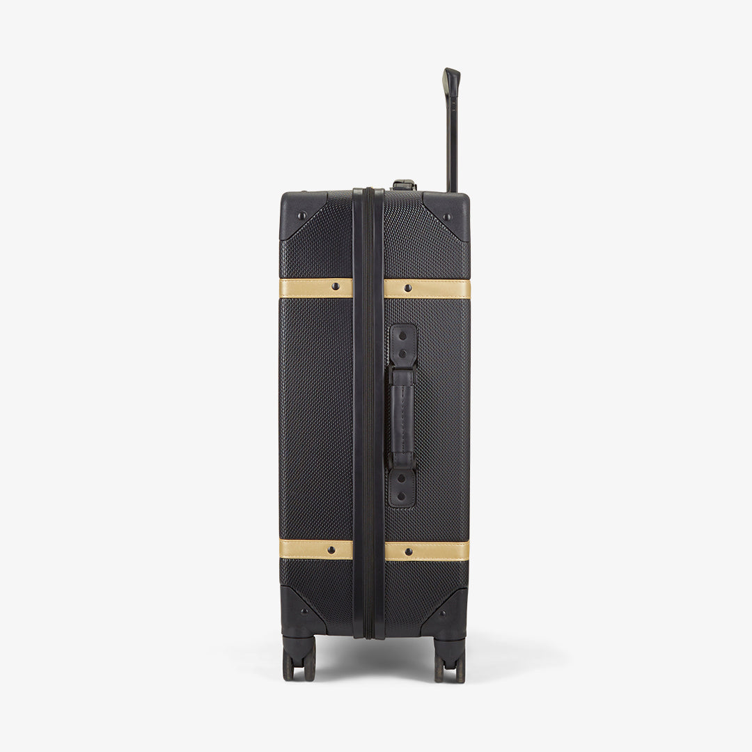 Vintage Medium Suitcase in Black + Gold