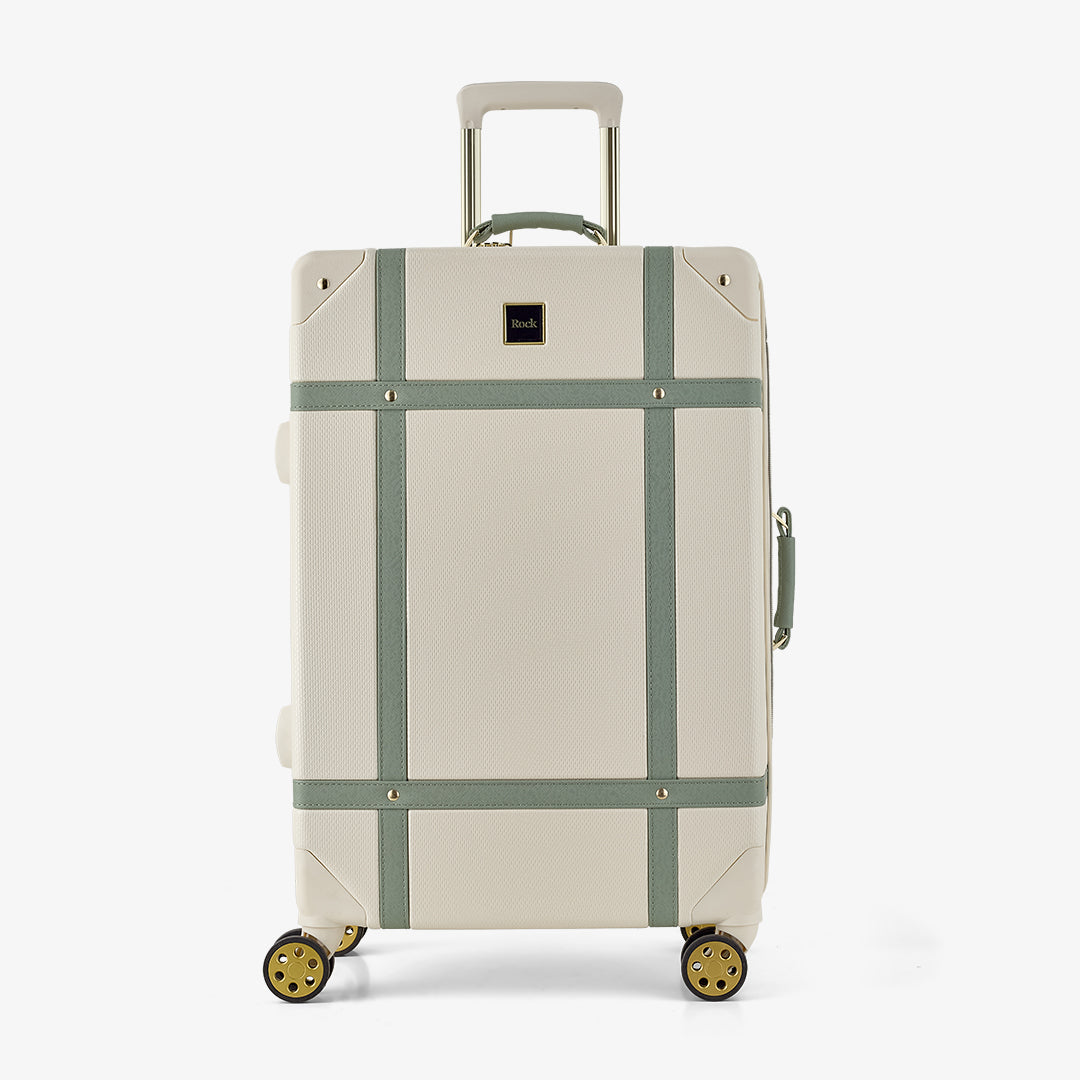 Vintage Medium Suitcase in Cream + Sage