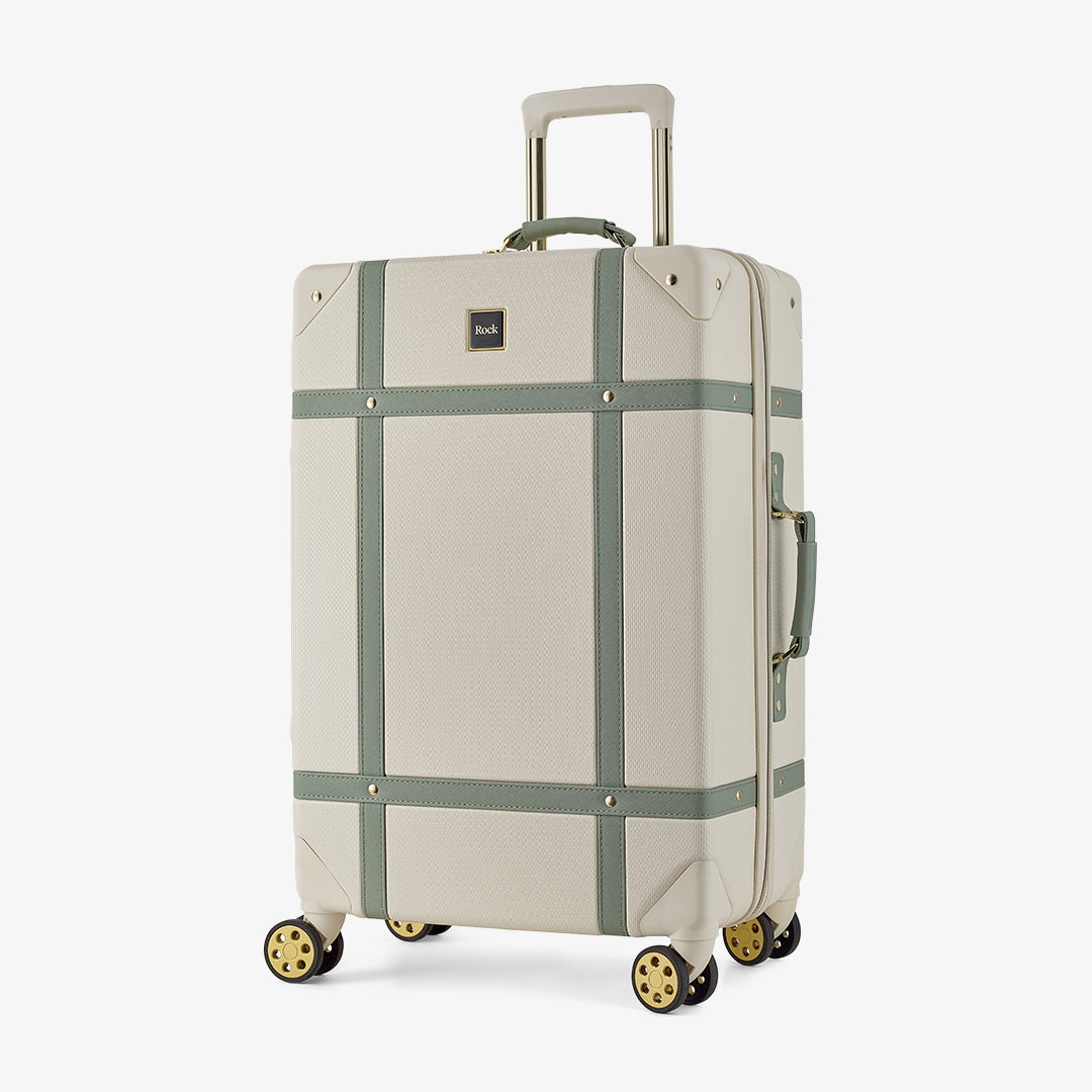 Vintage Medium Suitcase in Cream + Sage