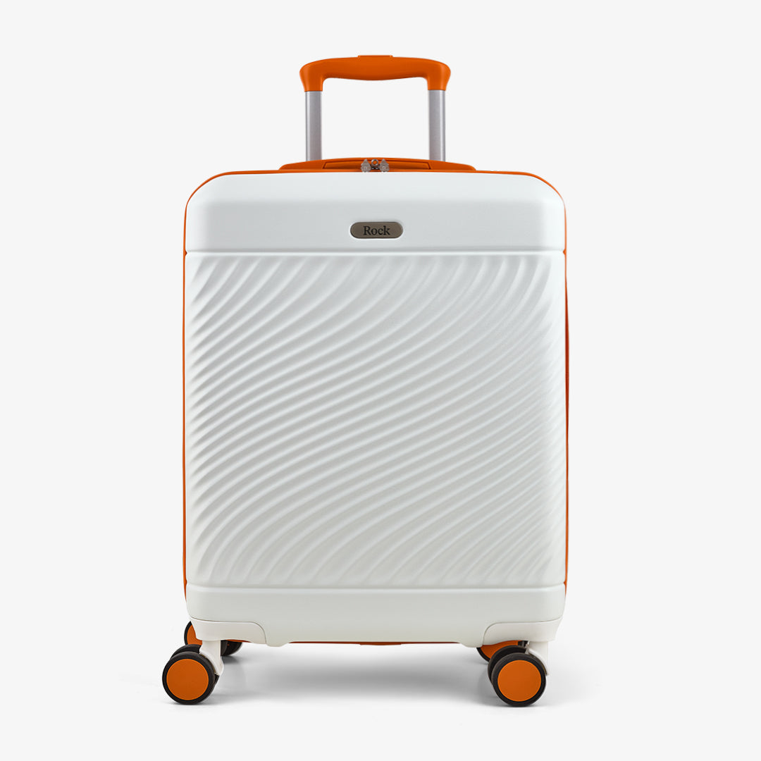 Love Island Small Suitcase in White + Orange