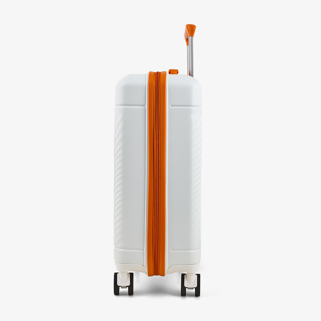 Love Island Small Suitcase in White + Orange