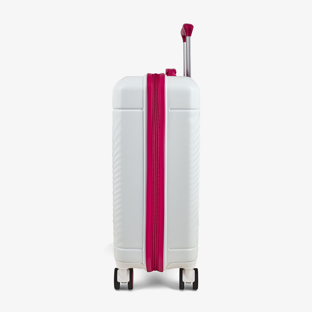 Love Island Small Suitcase in White + Pink
