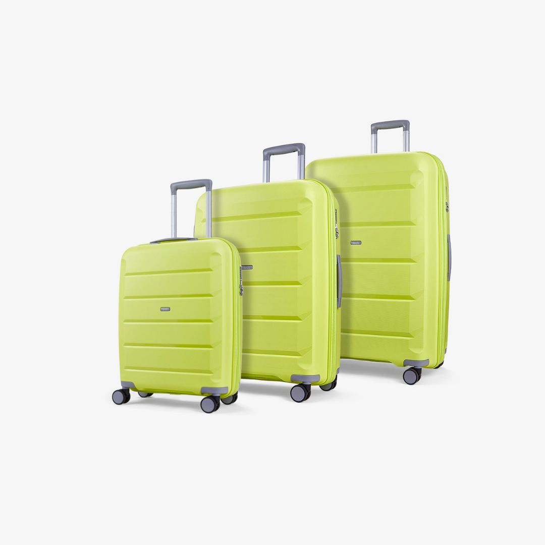 Tulum Set of 3 Suitcases in Lime Green