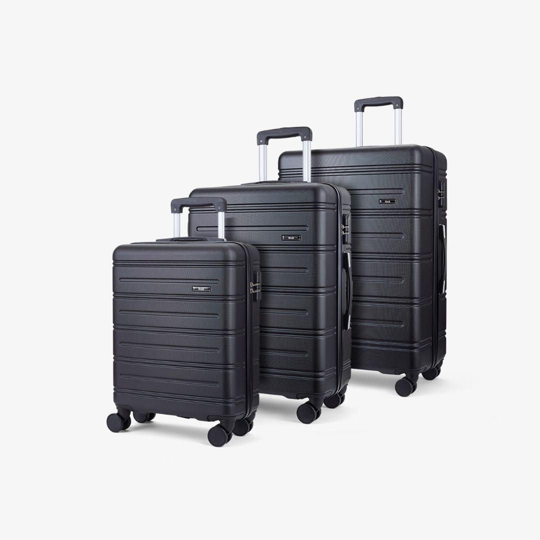 Lisbon Set of 3 Suitcases Black Rock Luggage