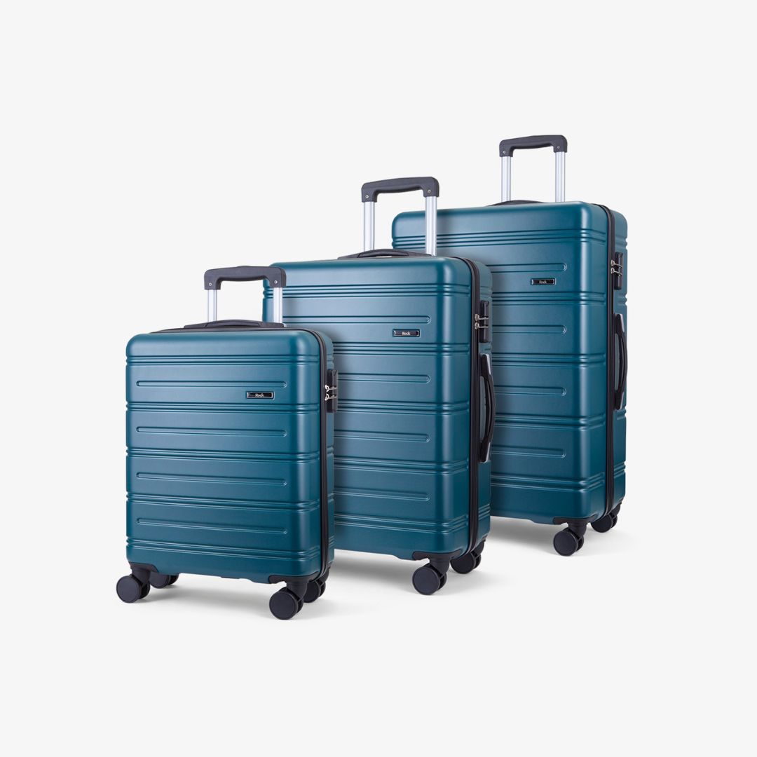 Lisbon Set of 3 Suitcases Pine Green Rock Luggage