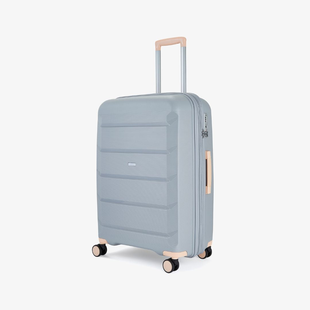 Tulum Medium Suitcase in Grey + Peach