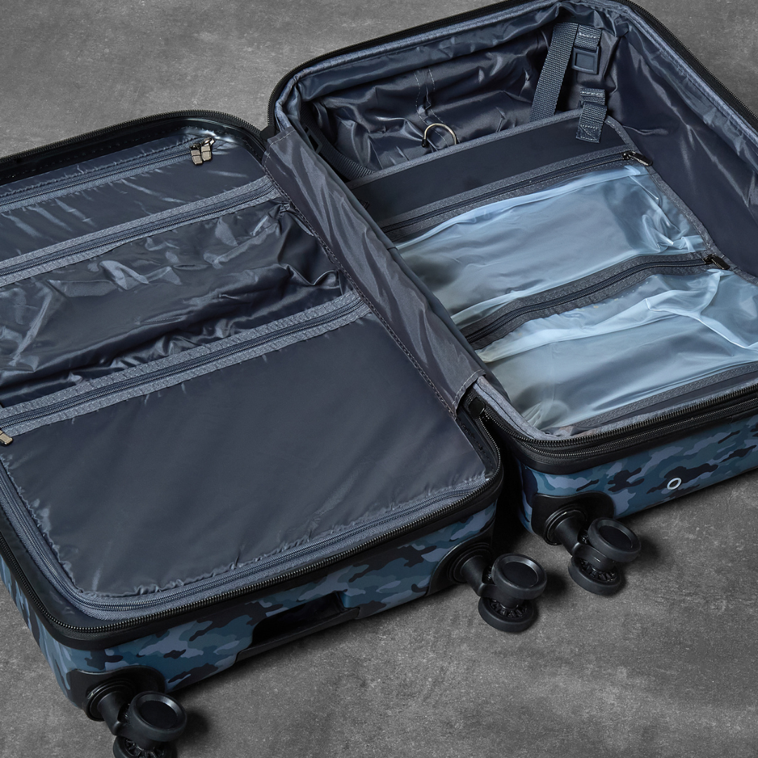 Alpine Small Suitcase in Blue Camoflage