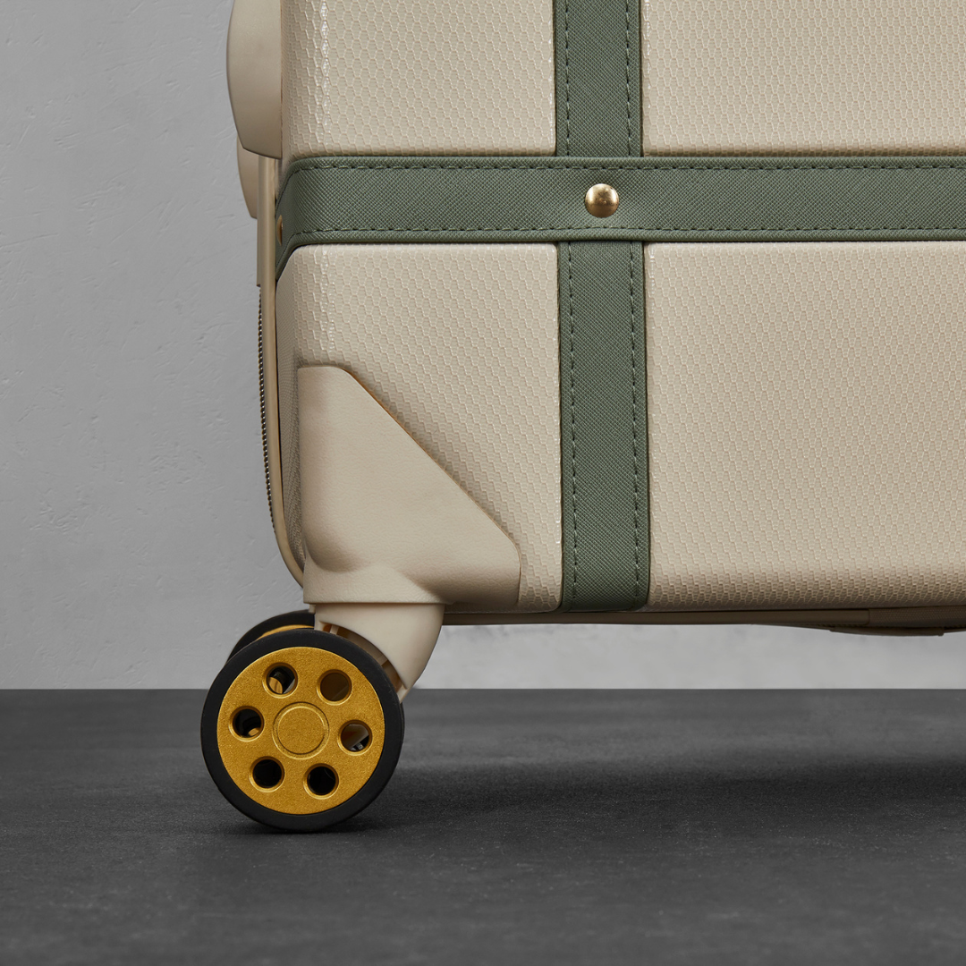Vintage Medium Suitcase in Cream + Sage