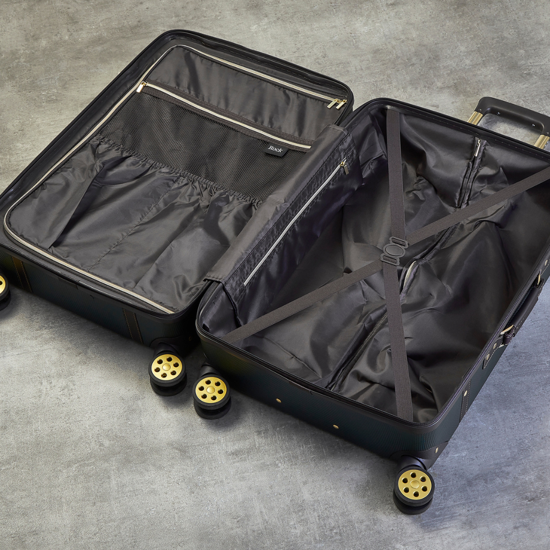 Vintage Set of 4 Suitcases in Emerald Green