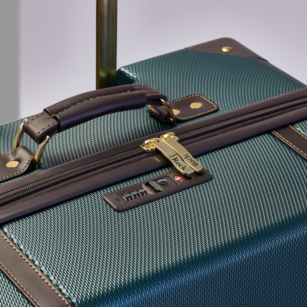 Vintage Set of 4 Suitcases in Emerald Green