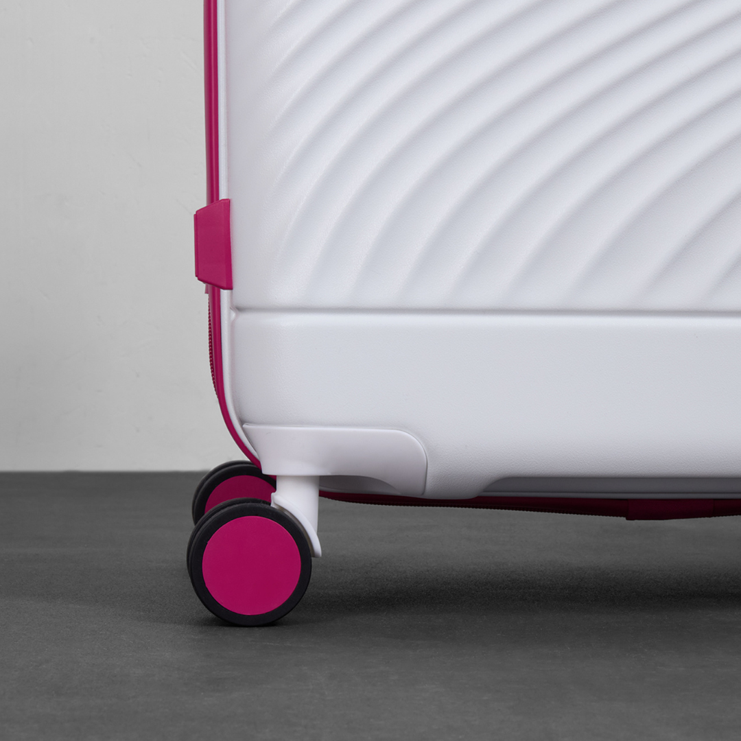 Love Island Small Suitcase in White + Pink