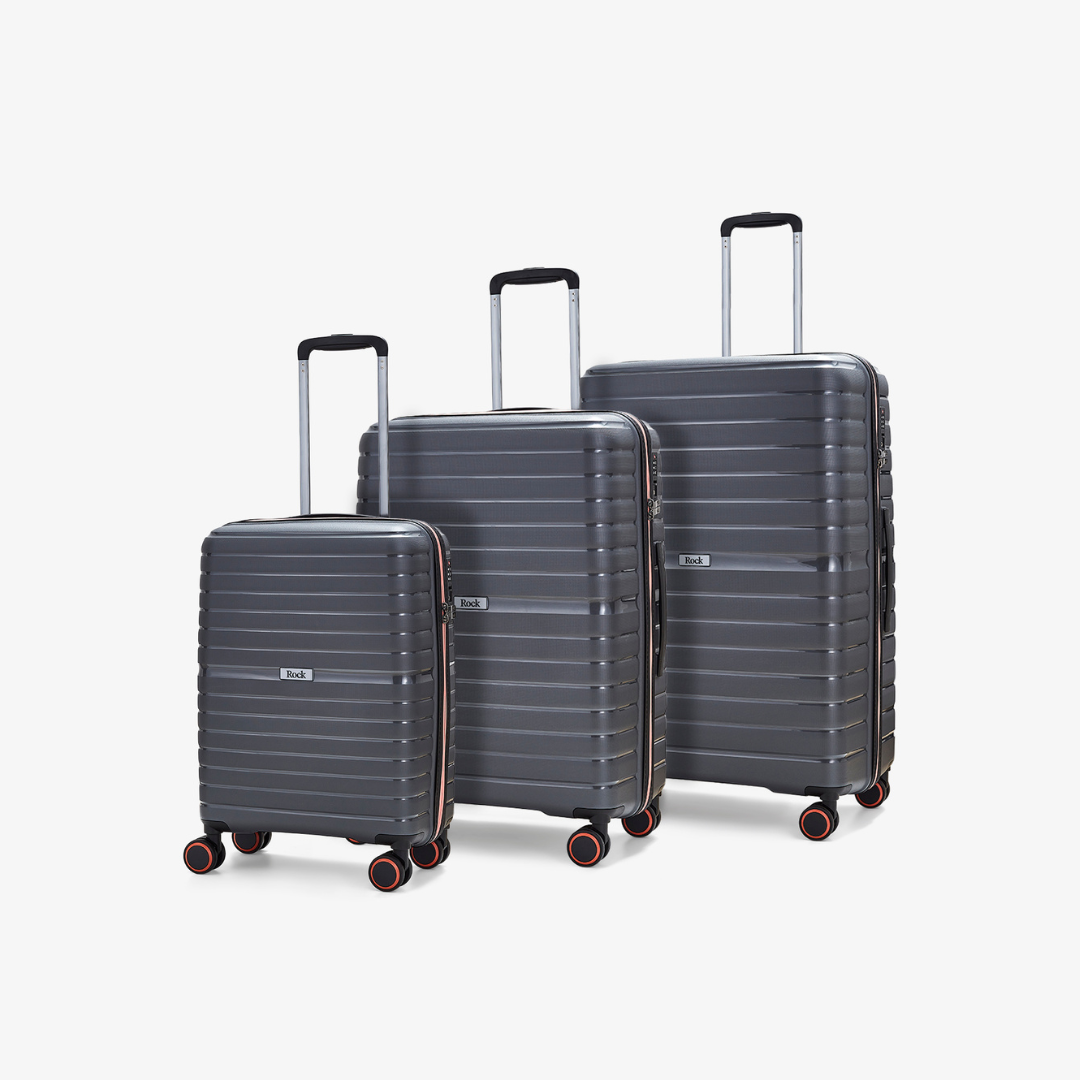 Hydra Lite Set of 3 Suitcases Charcoal Rock Luggage