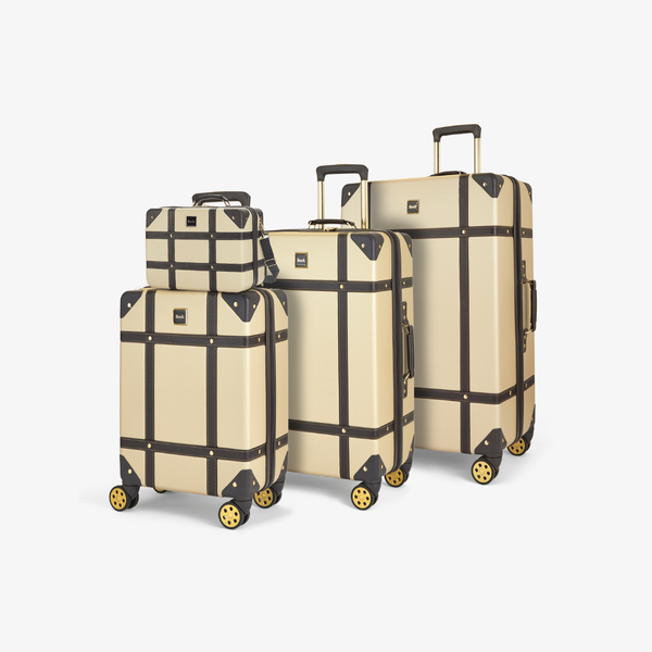 Vintage Set of 4 Suitcases in Gold