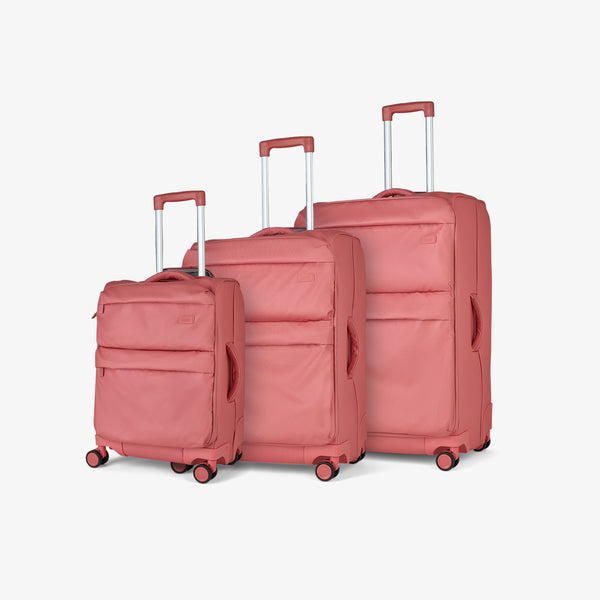 Juniper Set of 3 Suitcases in Coral