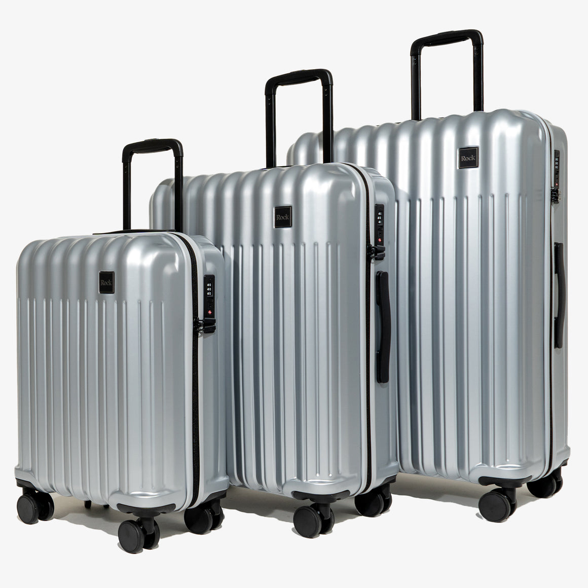 Luna Set of 3 Suitcases in Silver