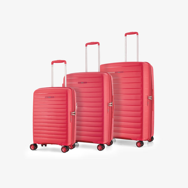 Palma Set of 3 Suitcases in Coral