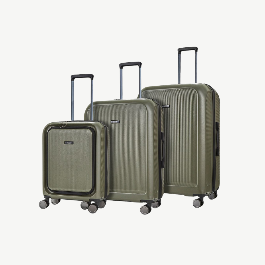 Austin Set of Suitcases Olive Green Rock Luggage