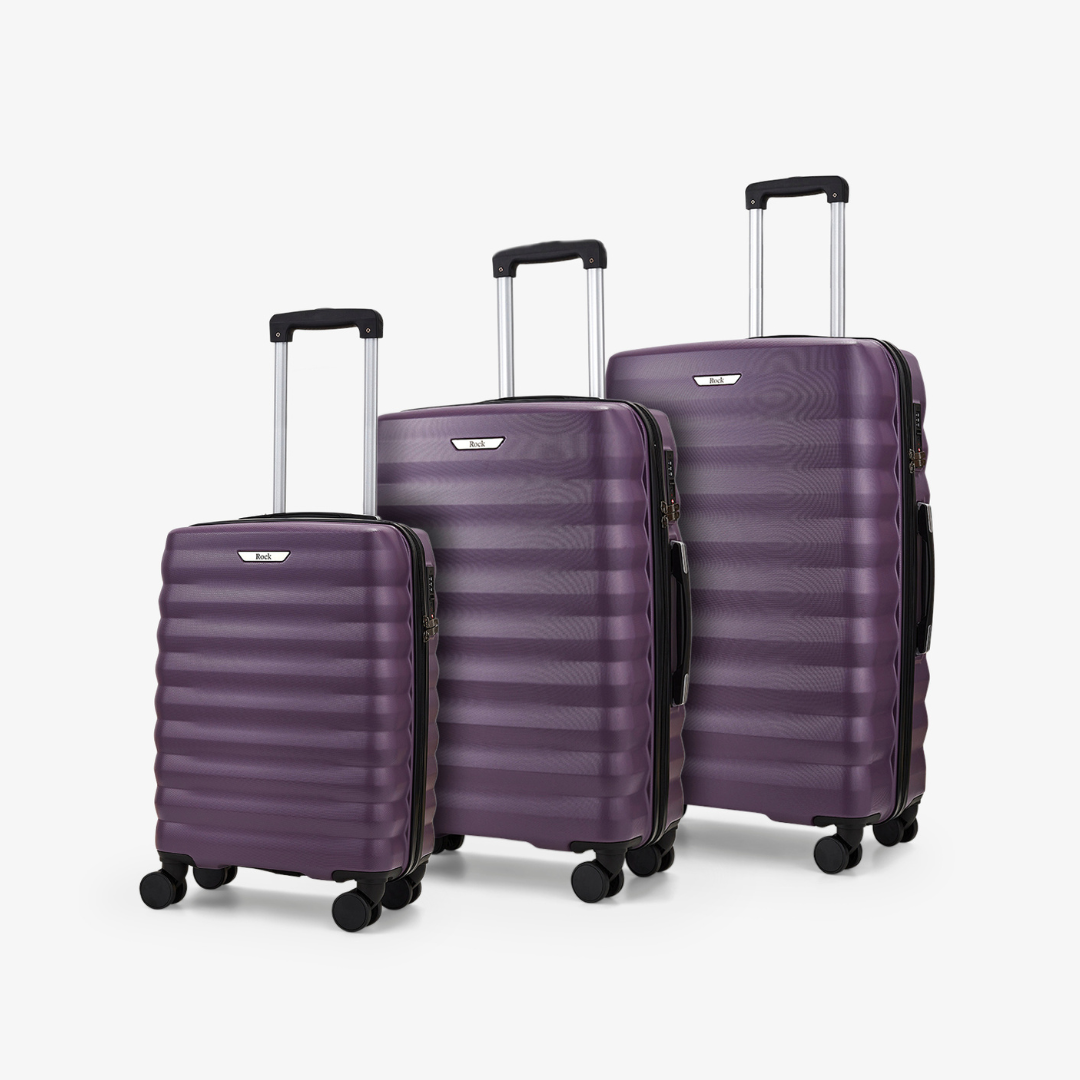 Berlin Set of 3 Suitcases Purple Rock Luggage