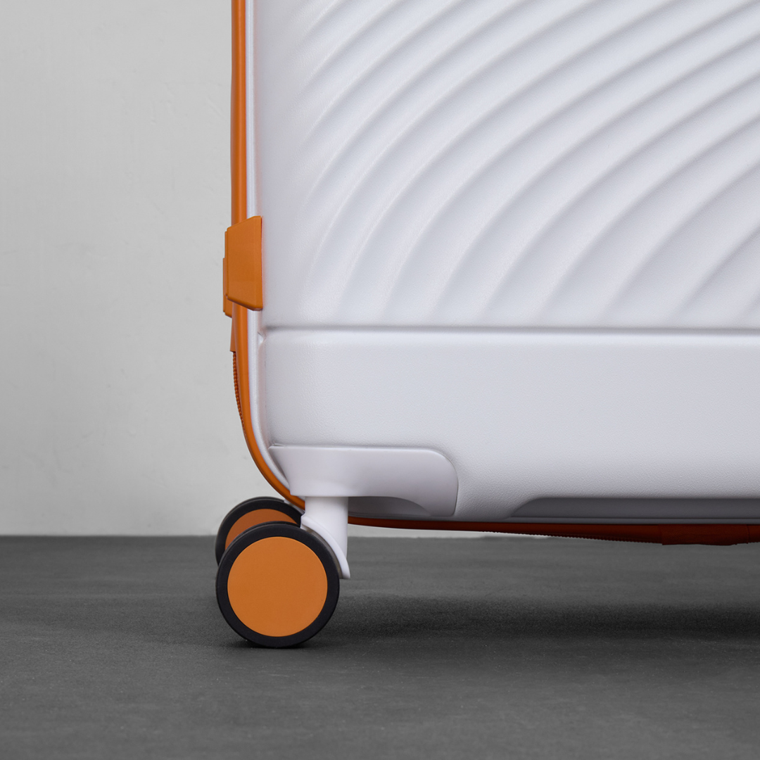 Love Island Medium Suitcase in White + Orange