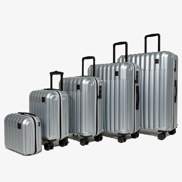 Luna Set of 5 Suitcases in Silver