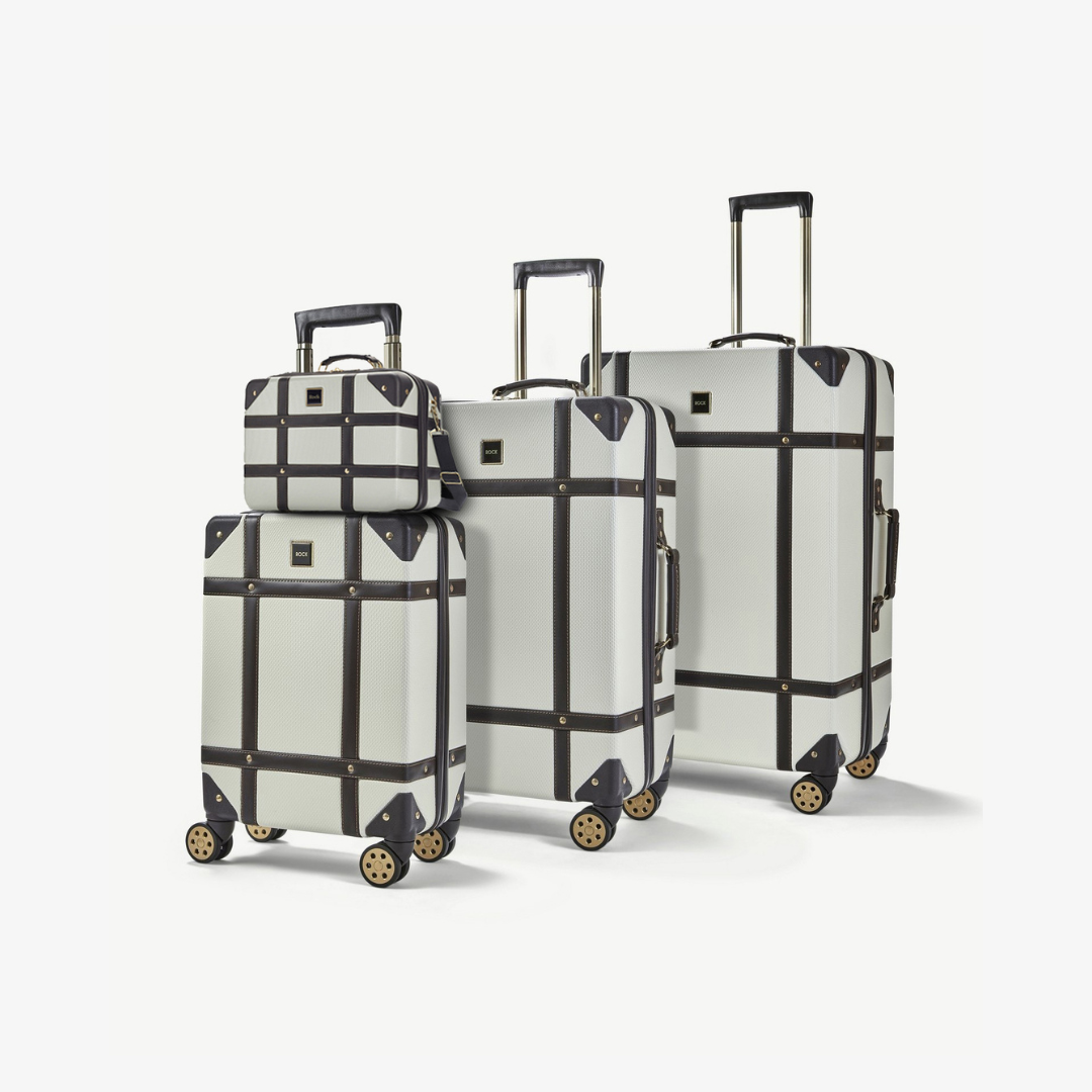 Vintage Set of 4 Suitcases in Cream