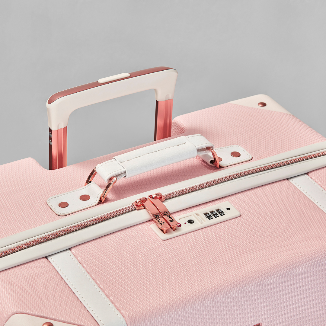 Vintage Large Suitcase in Baby Pink