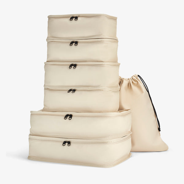 Packing Cubes Set of 7 in Beige