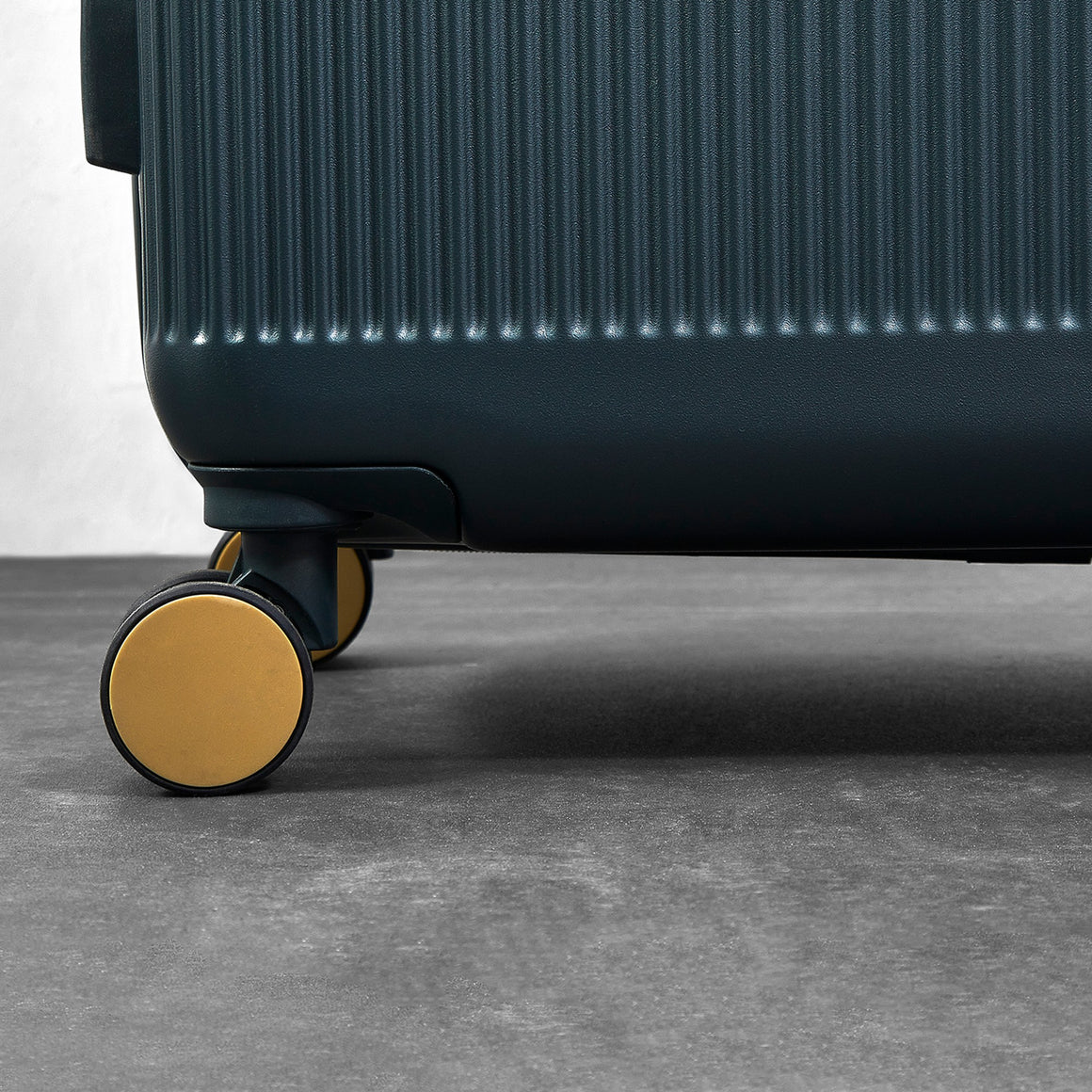 Aria Small Suitcase in Dark Green + Gold