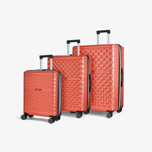 Maya Set of 3 Suitcases in Coral