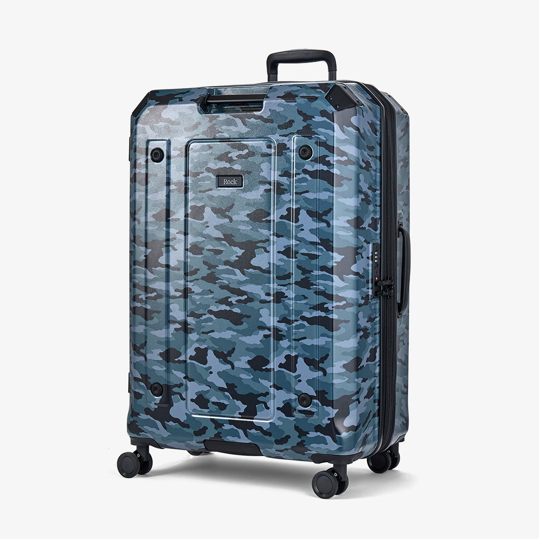 Alpine Set of 3 Suitcases in Blue Camouflage