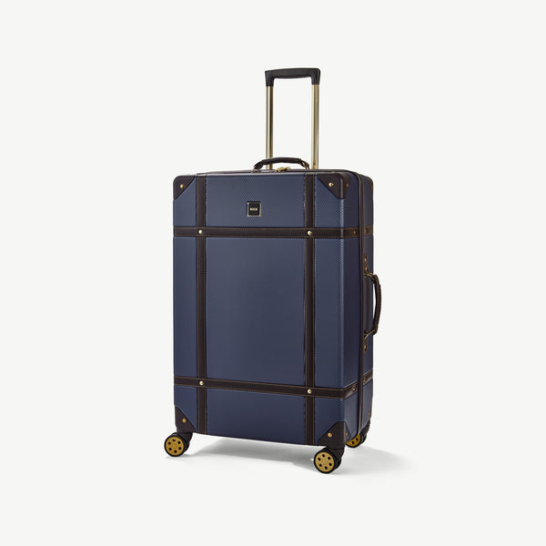 Vintage Large Suitcase Navy Rock Luggage