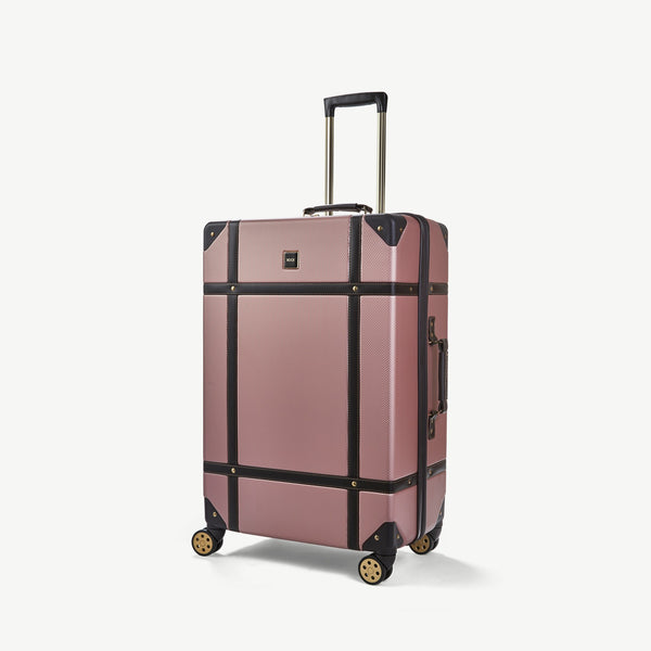 Vintage Large Suitcase in Rose Pink