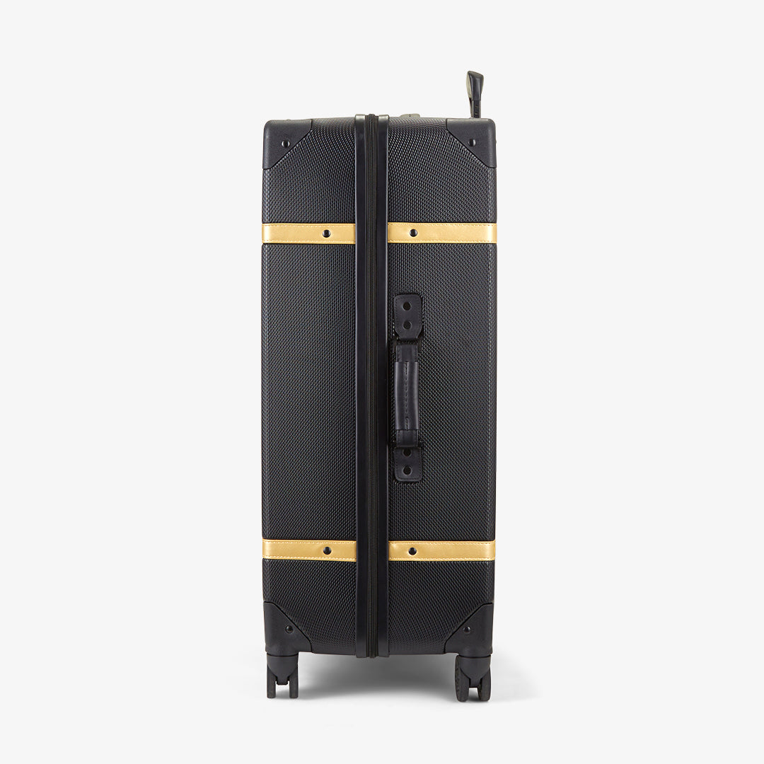 Vintage Large Suitcase in Black + Gold