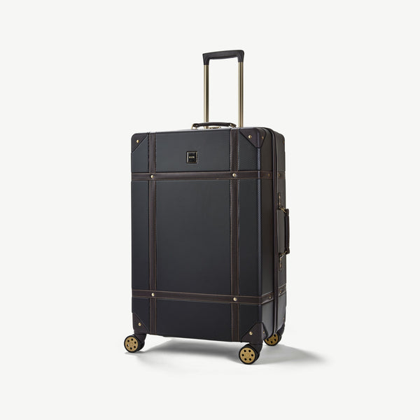 Vintage Large Suitcase Black Rock Luggage