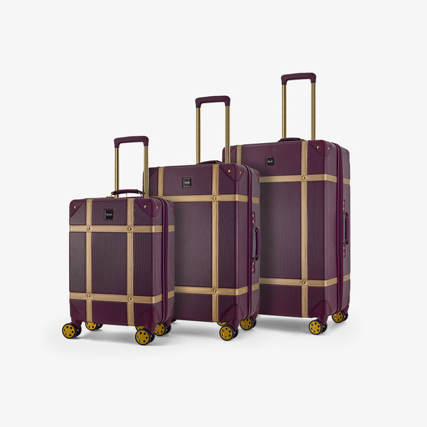 Vintage Set of 3 Suitcases in Fig