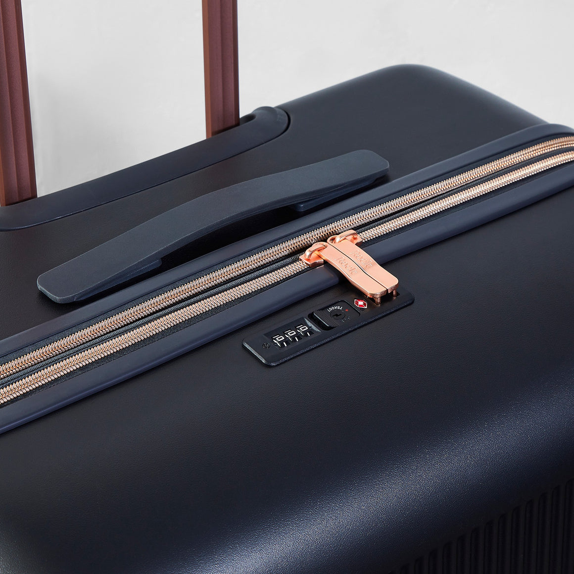 Aria Set of 3 Suitcases in Charcoal + Rose Gold